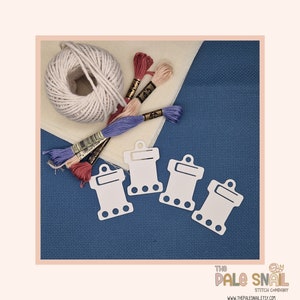 White Cross stitch embroidery floss bobbins, floss drops, thread organisers image 1