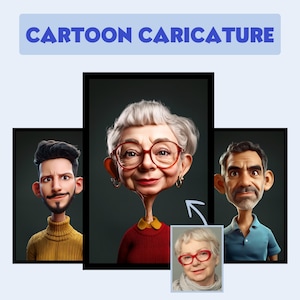 Custom cartoon family caricature portrait, custom 3D family caricature, cartoon portrait, fun portrait (digital download)