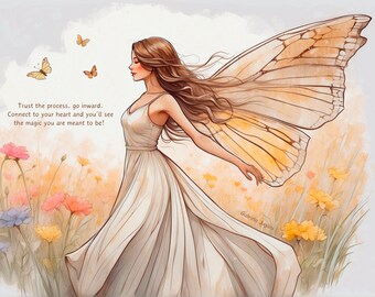 Metamorphosis - Spiritual Art, Healing Art, Transformative Art, Growth, Blossoming, Mystical Art