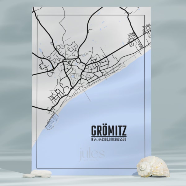 digitales Poster - Grömitz Straßenkarte // DIN A2 PNG