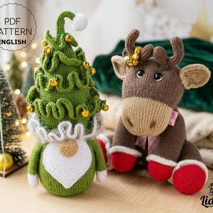 Christmas Moose and Gnome Knitting Pattern Bundle (PDF English)
