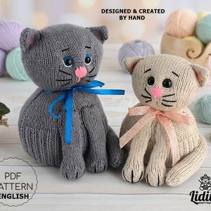 Breipatroon voor een kattenspeeltje: Eenvoudige handleiding voor katten (PDF-download) 2 maten (groot en klein) Plat breien met twee breinaalden Gevuld pluche speeltje
