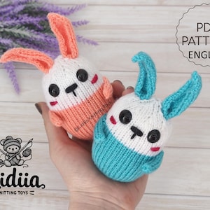 Easter Bunny Knitting Pattern, PDF Digital Download, Cute Knitted Bunnies, DIY Easter Decor & Gift, Spring Knitting, Stuffed Animal Pattern