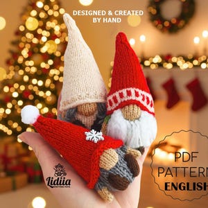 Christmas Gnomes Knitting Pattern Bundle PDF English, Holiday Scandinavian Gnome Ornament DIY, Handmade Xmas Decor Gift Idea