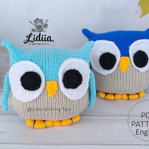Owl knitting pattern, knitted animal toys, easy knit owl, knitted bird, owl knitted pattern, knit owl pattern (English), handmade gifts