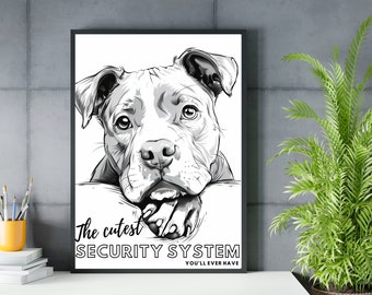 Pit Bull Dog Wall Art Pitbull Artwork Print Pit Bull Decor Pitbull Dog Canvas Art Pitbull Gift Perfect Pitbul Owner Gift for Pitbul Mom Dad