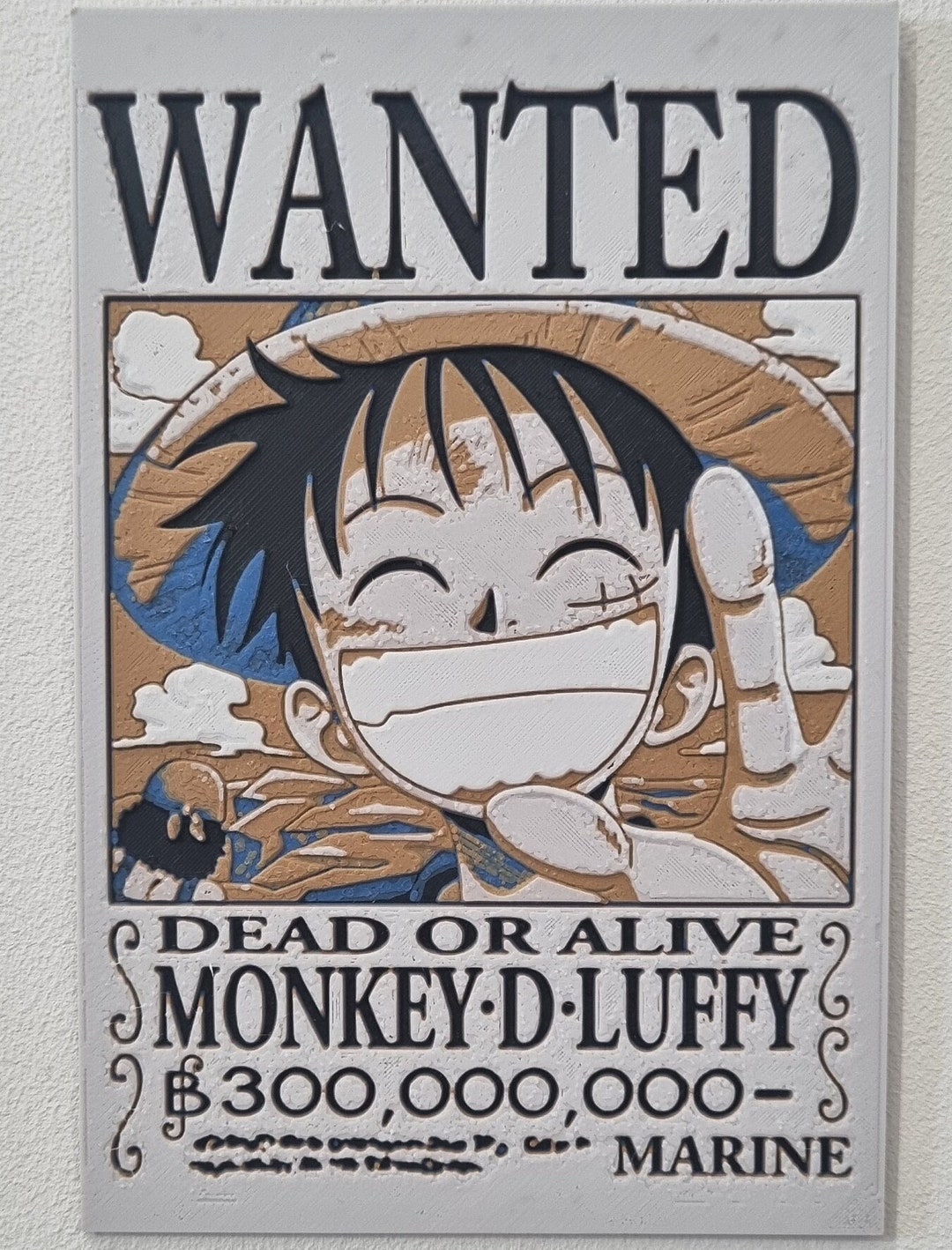 Wanted Luffy - One Piece 3D Poster - Mugiwara - Decoration Poster