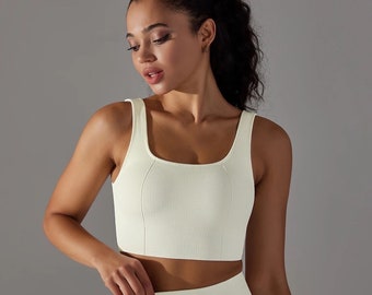 Yoga-BH-Bio-Baumwolle Gute Unterstützung Bequemer Sport-BH für ein aktives Leben I Auf Aus der Matte Bra Dry Fit weiche dehnbare Slim Fit Sweat-Track