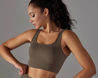 Yoga-BH-Bio-Baumwolle Gute Unterstützung Bequemer Sport-BH für ein aktives Leben I Auf Aus der Matte Bra Dry Fit weiche dehnbare Slim Fit Sweat-Track