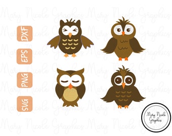 Layered Owl bundle svg/pdf/png/dxf/eps vector files for layered vinyl/cricut/silhouette/laser cutters