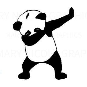 panda svg, panda dabbing svg, dabbing panda svg, camisa de panda, panda animal svg, panda fofo svg, animal dabbing svg, panda recheado svg
