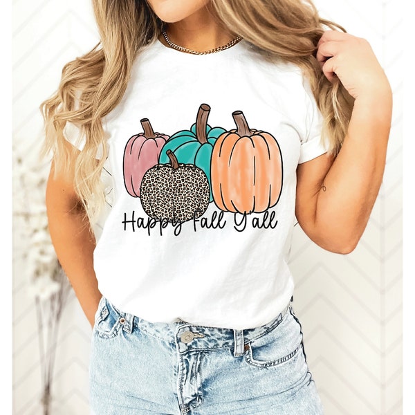 2 Files | Happy Fall Yall PNG | Instant Download | Sublimation | Cute Fall Designs | Pumpkin PNG | Shirt Designs | Stickers | Waterslide