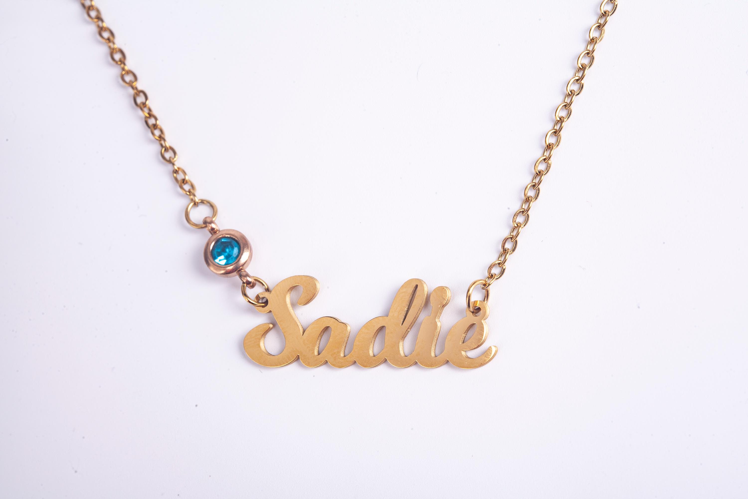 Collana Personalizzata Con Nome In Acciaio Inox 316 Placcato Oro 18K – Scegli Carattere E Colore – Regalo Unico