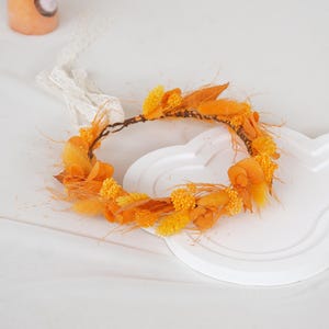 Orange Dried Flowers  Crown,Dried flowers crown,Boho bride crown,Dried flowers crown,Bridal crowns,Wedding crown,Handmade crown