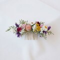 Natural Rose +Daisy dried flower mixed bridal hair accessories,Bohemian wedding hair accessories