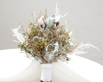 Getrocknete Blumen Brautstrauß, Boho Hochzeitsthema Getrocknete Blumen, Trockenblumen Blumenstrauß für die Hochzeit