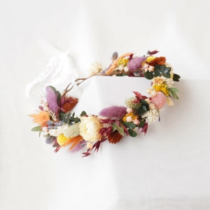 Daisy Dried Flowers Crown,Boho Bride Crown,Bridal Crowns,Wedding Crown,Natural Flowers Girl Floral Crown