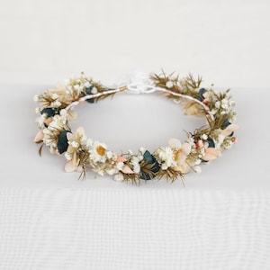 Dried flowers crown,Bridal crowns,Wedding crown,Natural flowers girl floral crown,Boho bride crown