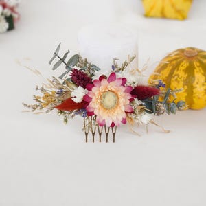 Natural daisy dried flower mixed bridal hair accessories,Dried flower comb,Bride&#39;s hair comb,Hair decoration,Boho wedding hair accessorie