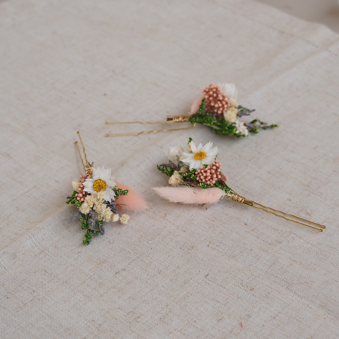 Dried Flowers Daisy Hair Pin,bridal Hair Pin, Rustic Boho Bridal Hair ...