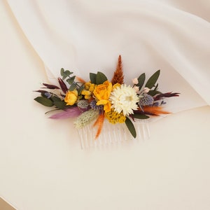 Natural daisy dried flower mixed bridal hair accessories,Boho wedding hair accessorie,Dried Flower Hair Accessory