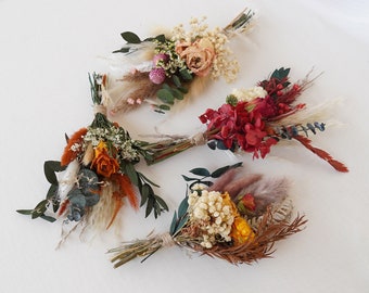 Mini Dried  Floral bouquet,Bohemian mini dried flower bouquet, Holiday gift, Vase arrangement,Table Decorations