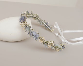 Couronne de mariée bohème, couronne de fleurs séchées, couronnes de mariée, couronne de mariage