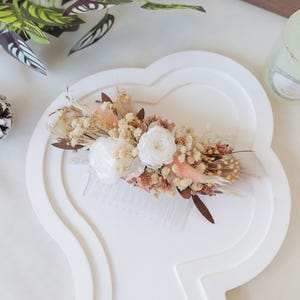 Dried flower wedding hair pin,Boho wedding hair comb ,Dried flower hair accessory , Natural dried flower mixed bridal hair acce