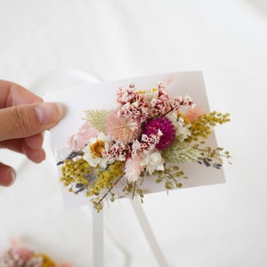 Boho brud torkad blomma handledsblomma, corsage, bröllopsdekoration, torra blommor bröllopsdekoration