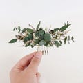 Boho wedding hair comb ,Dried flower hair accessory , Natural dried flower mixed bridal hair acce ,Eucalyptus dry flower hair comb