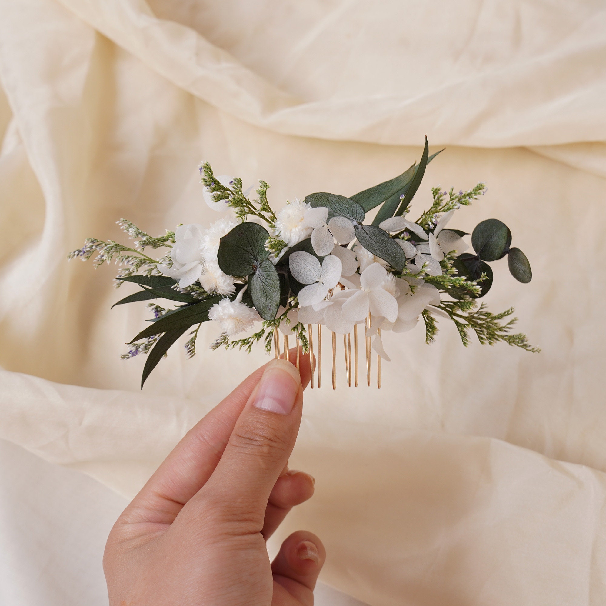 Pettine Capelli Sposa Con Fiori E Perle - Accessorio Nuziale 26cm | Per Damigelle E Spose - Foto 9