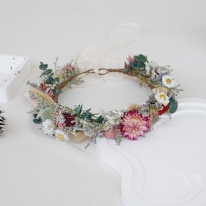 Daisy Dried Flowers  Crown,Boho Bride Crown,Dried Flowers Crown,Bridal Crowns,Wedding Crown