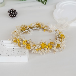Natural flower hair crown,Wedding floral hair crown,Bridal dried flower crown,Boho bride crown,Dried flowers crown,Wedding crown