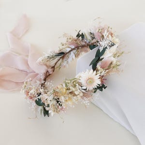 Daisy dried flowers crown,Boho bride crown,Dried flowers crown,Bridal crowns,Wedding crown