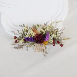 Dried flower hair accessory ,Boho wedding hair comb , Natural dried flower mixed bridal hair acce,Flower hair comb for wedding