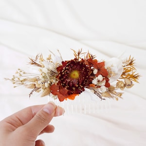Natural Daisy Dried Flower Mixed Bridal Hair Accessories,Boho Wedding Hair Accessorie,Baby&#39;s Breath hair comb