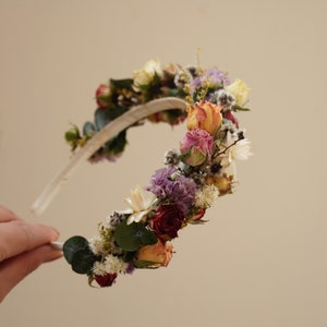 Dried Flower Crown,Wildflowers Crown,Dried Rose Crown