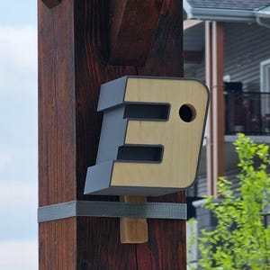 Modern birdhouse address number unique design minimalist birdhouse gift for bird lover house number garden decor attract birds to your yard