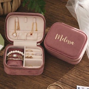 Scatola porta orologi da donna personalizzata, scatola porta gioielli in velluto personalizzata, scatola porta gioielli per orologi, scatola porta gioielli da viaggio, regalo di nozze per lei, regalo per la festa nuziale