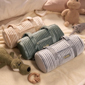 Bolsa de lona personalizada para niños, bolsa a juego para mamá y bebé, bolsa organizadora de terciopelo, bolsa para hospital, bolsas de fin de semana, regalos de Navidad para Acción de Gracias