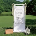 Fabric Wedding Welcome Sign, Custom Linen Wedding Welcome Sign, Personalized Outdoor Wedding Banner, Engagement Party Sign, Wedding Sign