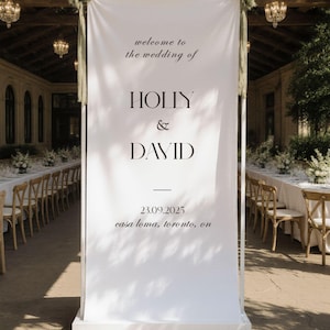 Wedding Welcome Sign, Custom Linen Wedding Welcome Sign, Personalized Fabric Outdoor Wedding Banner, Wedding Sign, Engagement Party Sign