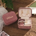 Personalized Velvet Jewelry Box, Custom Women Watch Box, Watch Jewelry Box, Travel Jewelry Box, Wedding Gift For Her, Bridal Party Gift product logo