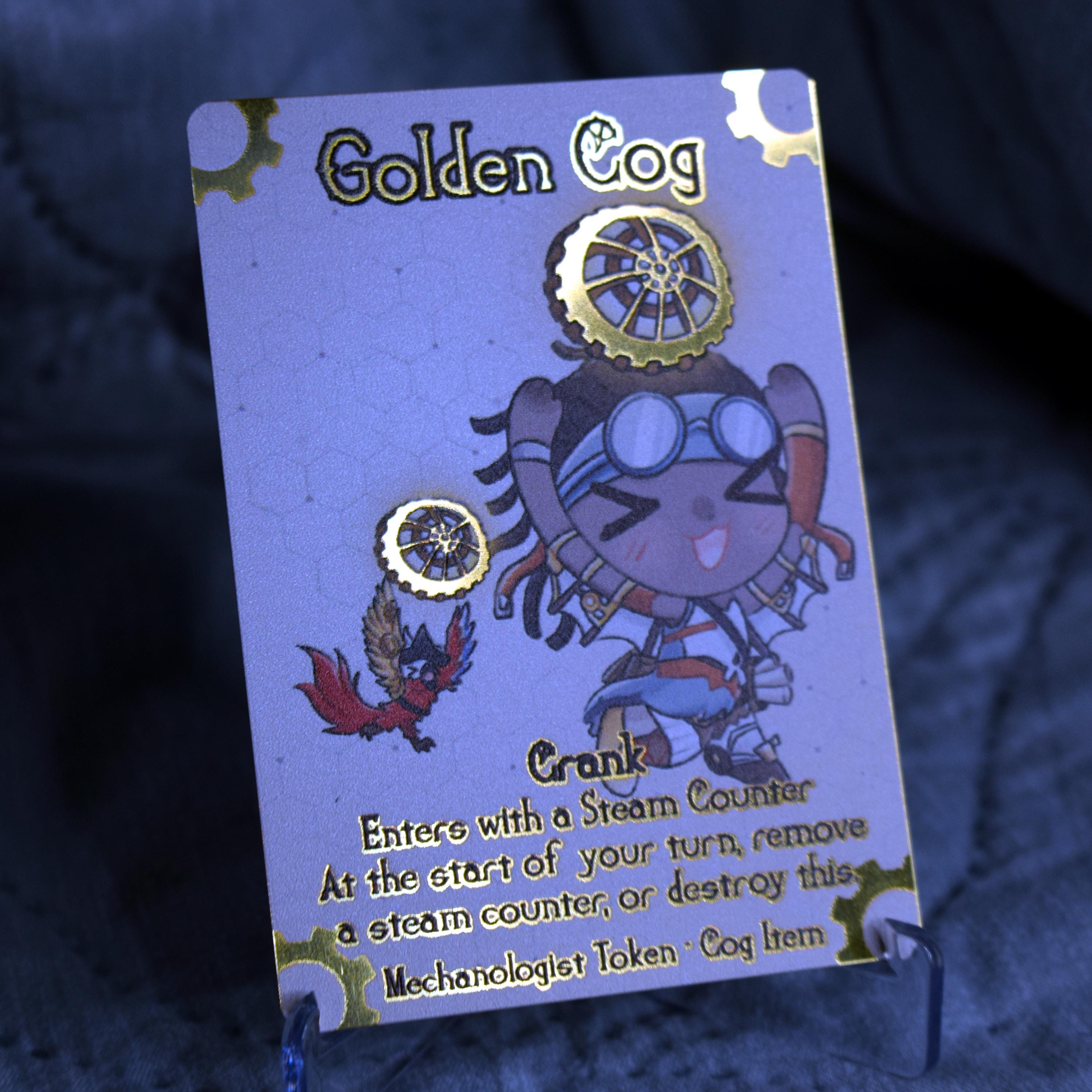 Golden Cog With Puffin Metal Token for Flesh and Blood TCG High