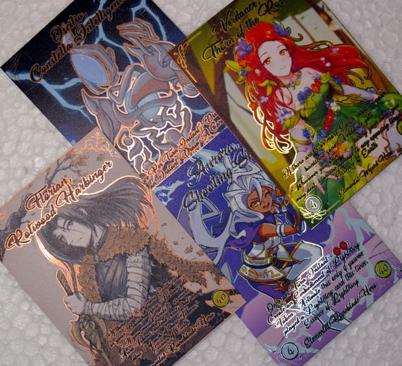 Verdance, Oscillio, Aurora, Florian Metal CC Hero Card Proxy Verdance, Oscillio, Aurora, Florian Metal CC Hero Card Proxy