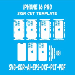 Iphone 16 Pro Skin Vektor Vorlage Skin Layout Skin Die Cuts Datei SVG Skin Cricut Silhouette