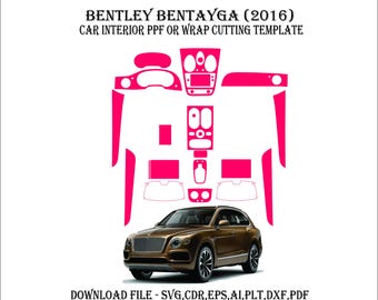 Bentley Bentayga 2016 - Wrap Template - Scale Template Design Vector Digital Download Bentley Bentayga 2016 Wrap Graphics ppf
