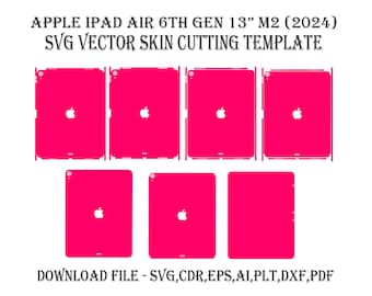 Apple iPad Air 13 M2 2024 - Wrap Template - Scale Template Design Vector Digital Download Apple iPad Air 13 M2 2024