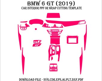 BMW 6 GT 2019 - Wrap Template - Scale Template Design Vector Digital Download BMW 6 Gt 2019 Wrap Graphics ppf