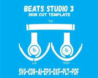 Beats Studio 3 skin template vector skin cut file layout skin die cuts file svg skin Cricut Silhouette EPS,AI,SVG,CdR